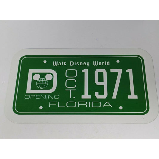 WDW 50th Anniversary Vault Collection Metal Sign License Plate 1971 Disney World