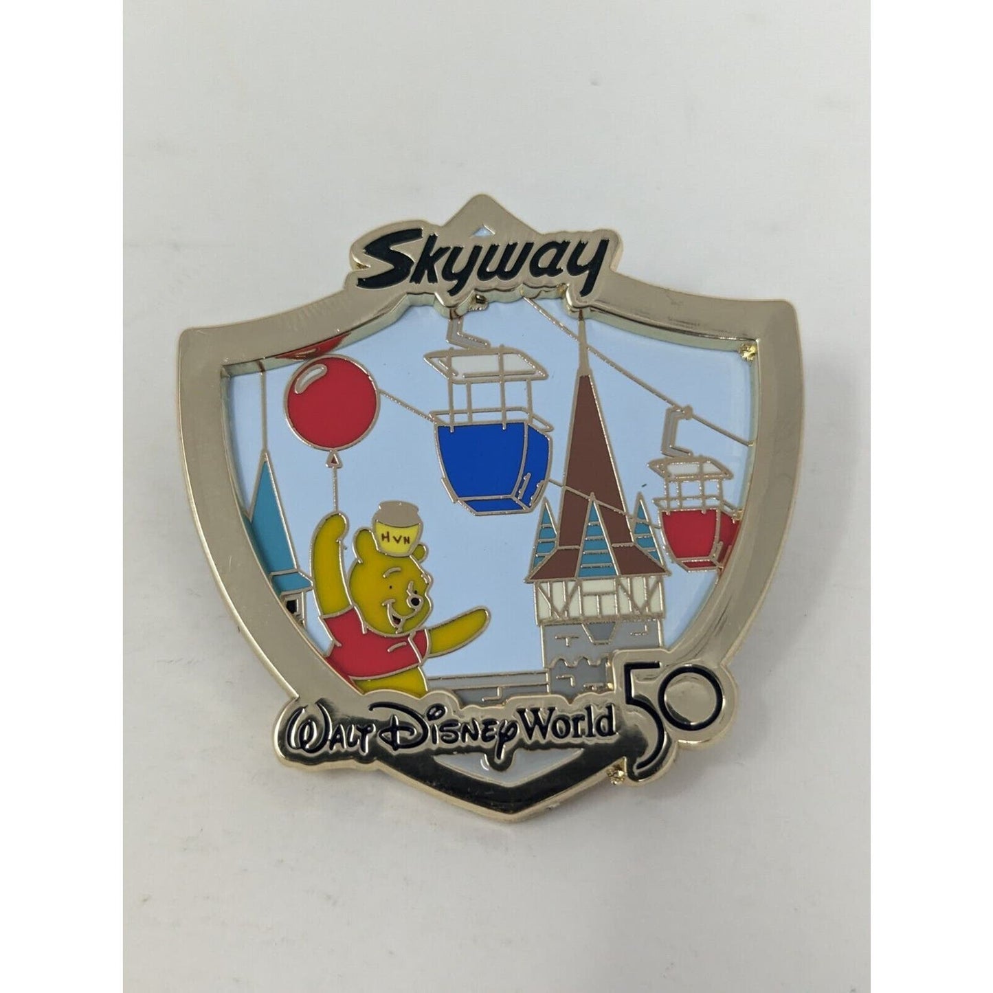 WDW 50th Opening Day Attractions Skyway Winnie the Pooh Disney LE Pin