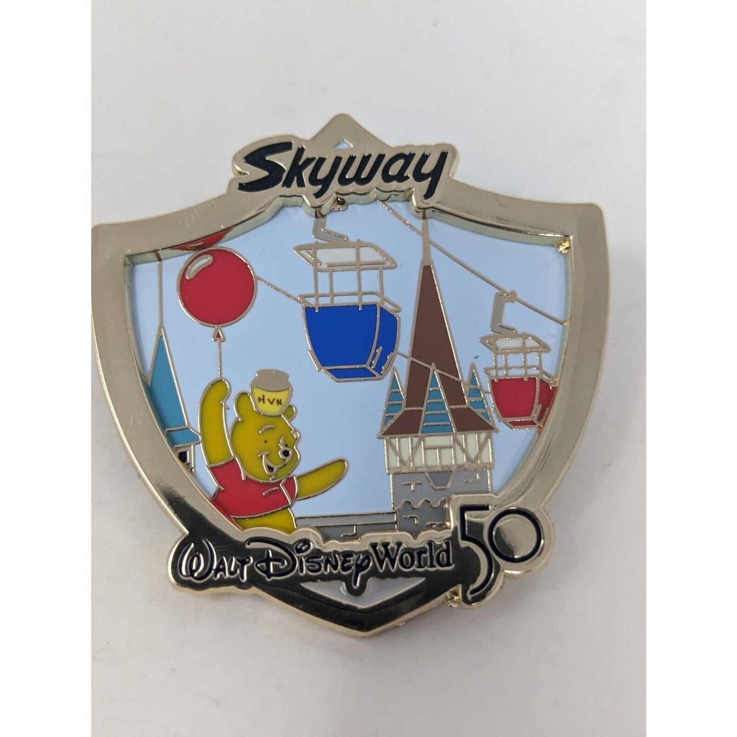 WDW 50th Opening Day Attractions Skyway Winnie the Pooh Disney LE Pin