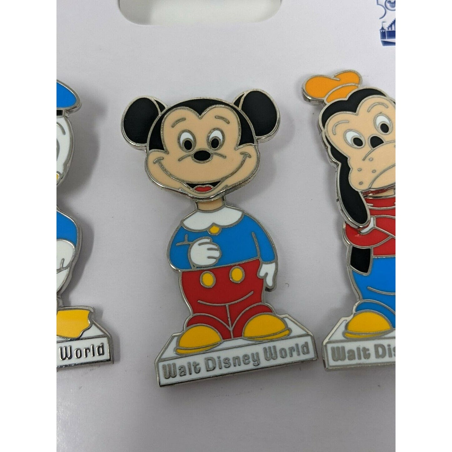 WDW 50th Vault Collection Mickey Donald Goofy Bobblehead Disney Pin Set