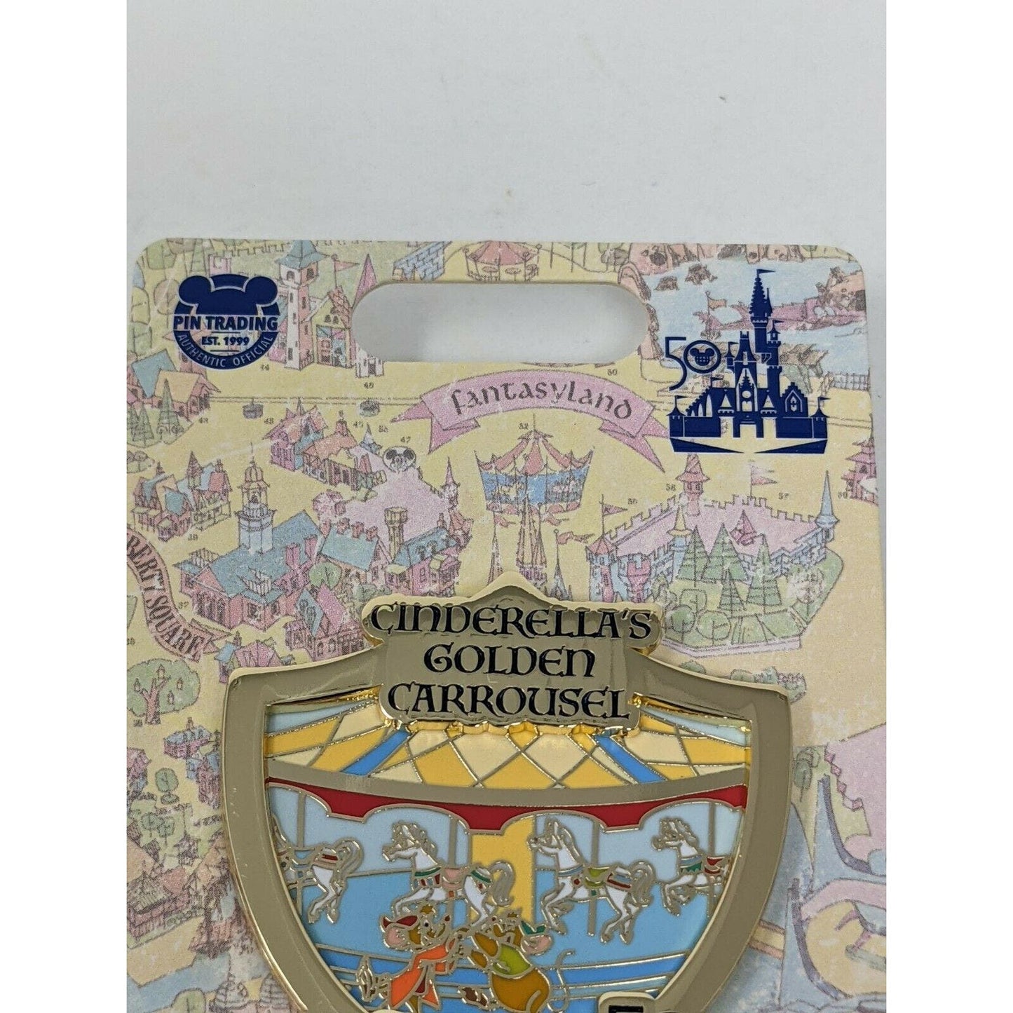 WDW 50th Opening Day Attractions Cinderella's Golden Carrousel Disney LE Pin