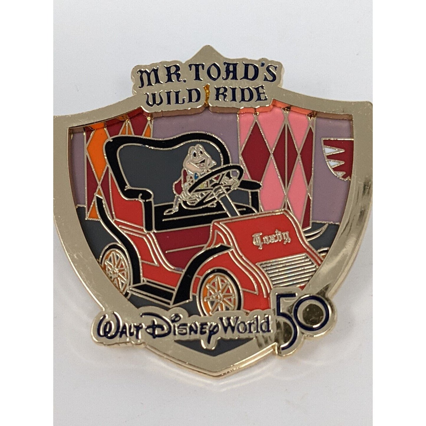 WDW 50th Anniversary Opening Day Attractions Mr Toads Wild Ride Disney LE Pin