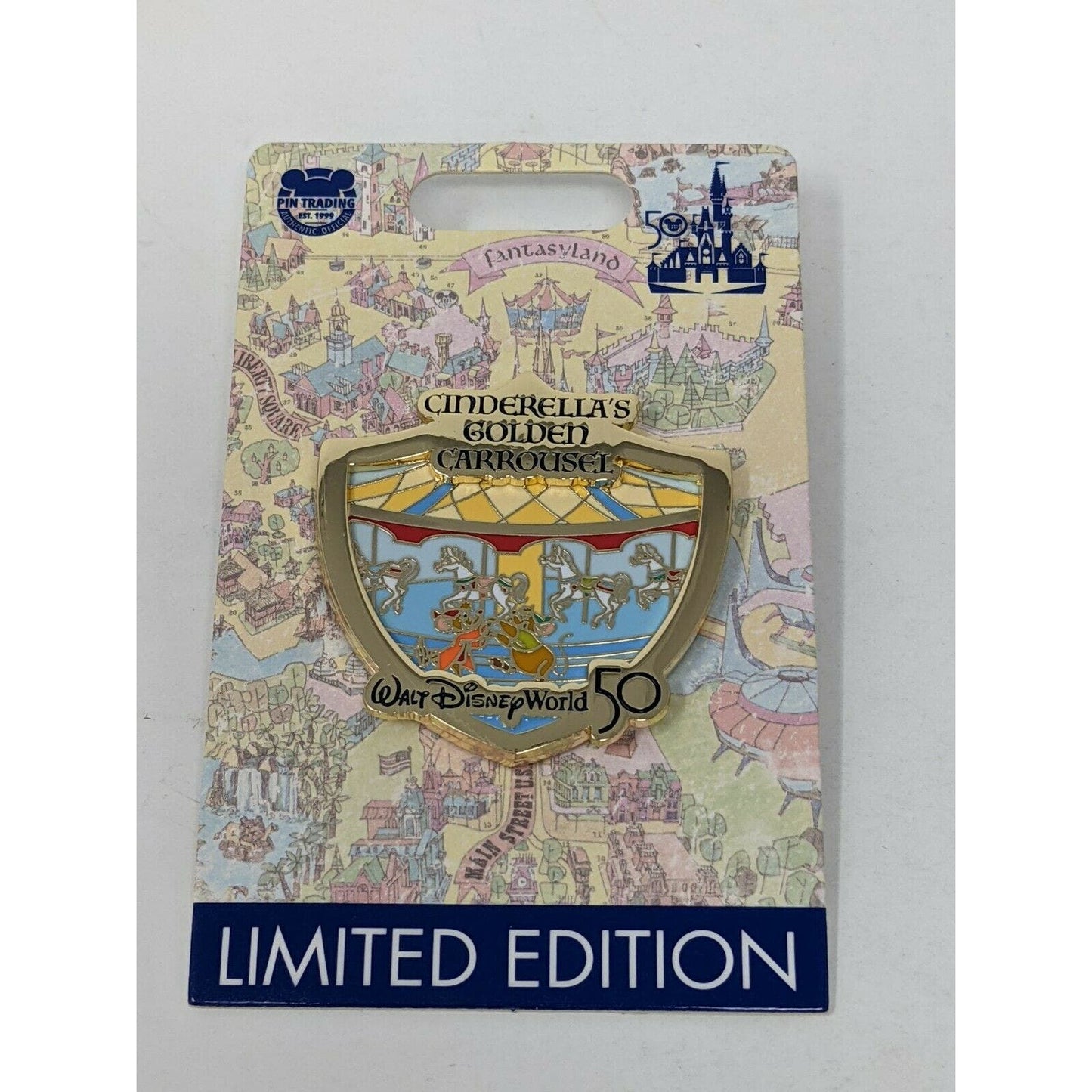 WDW 50th Opening Day Attractions Cinderella's Golden Carrousel Disney LE Pin