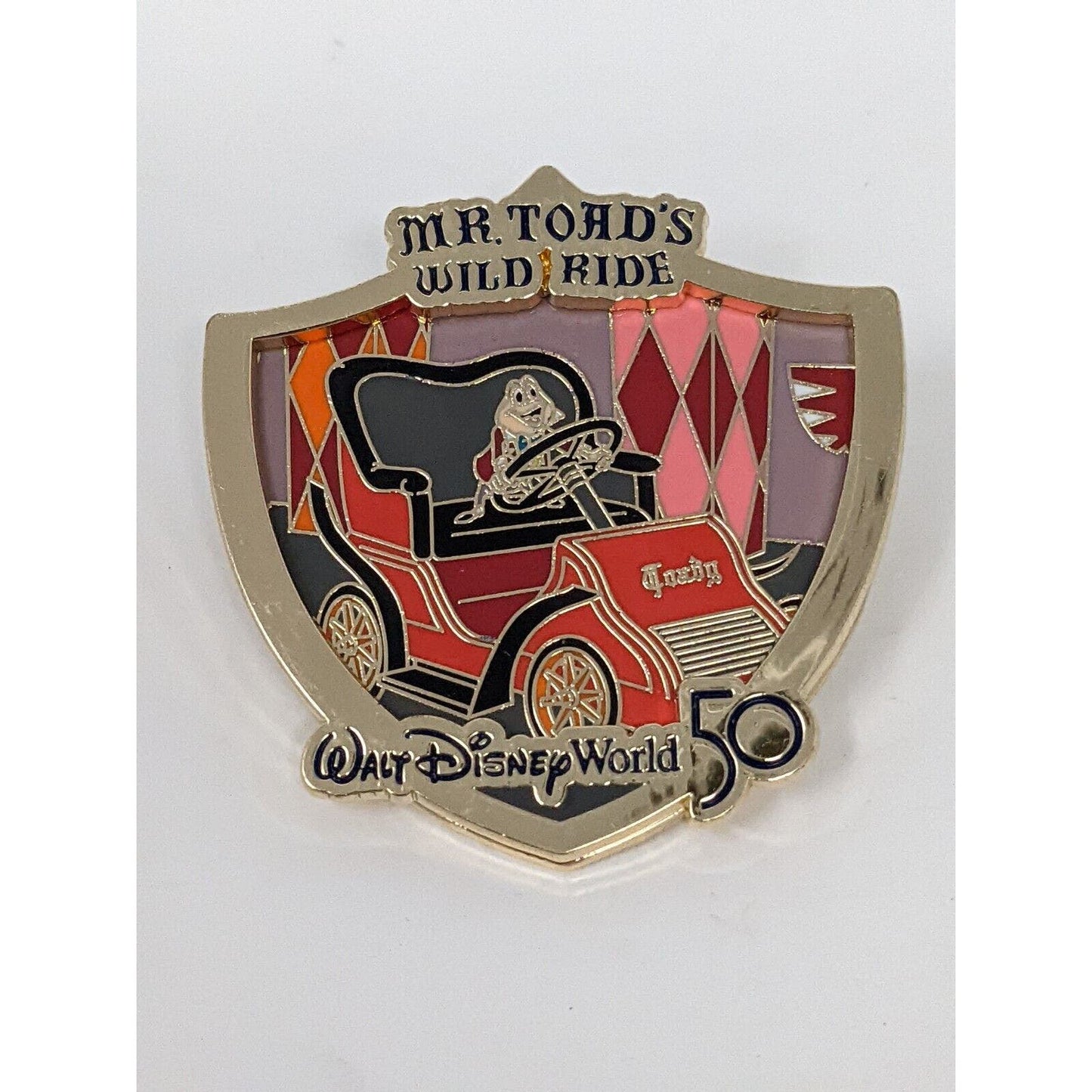 WDW 50th Anniversary Opening Day Attractions Mr Toads Wild Ride Disney LE Pin