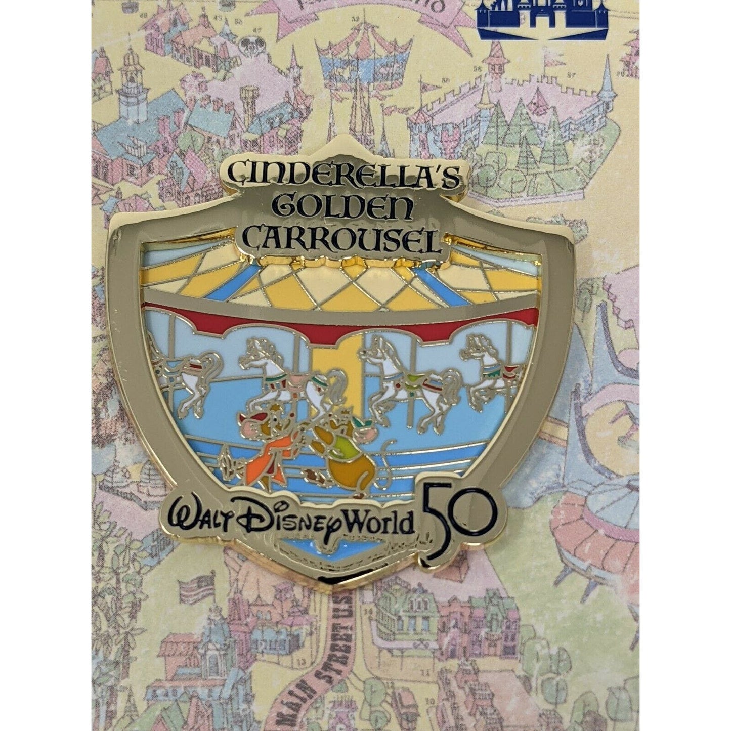 WDW 50th Opening Day Attractions Cinderella's Golden Carrousel Disney LE Pin