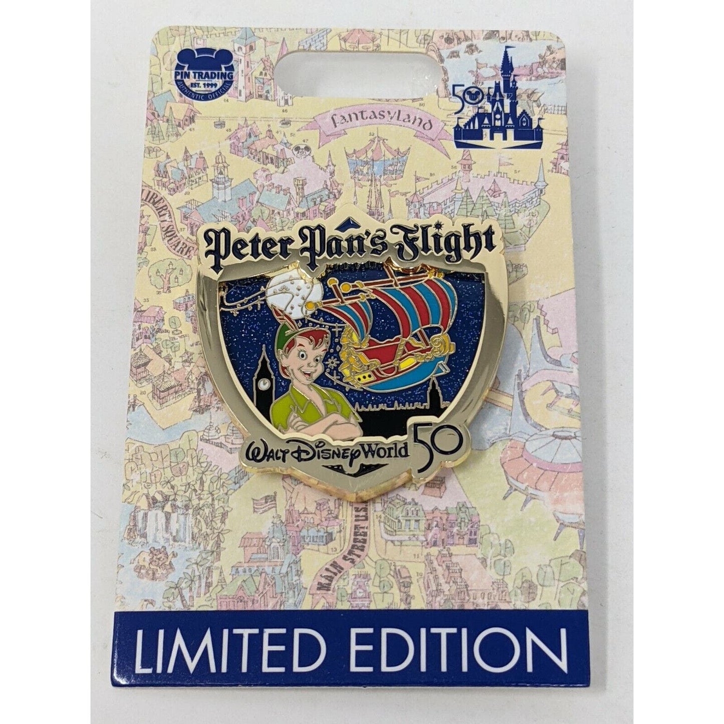 WDW 50th Opening Day Attractions Peter Pan's Flight Disney LE Pin Pans Pan